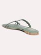 Women Green Textured Open Toe Flats For Sale