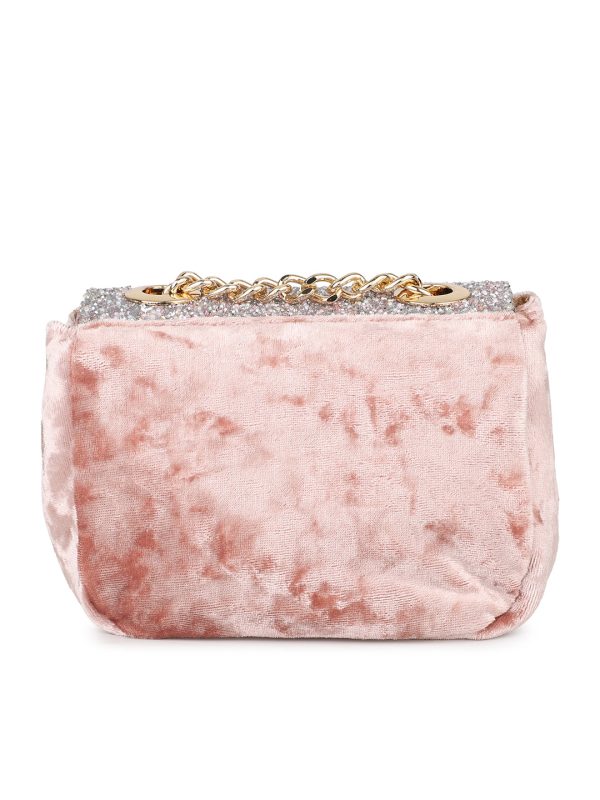 Women Pink Embellished Sling Bag For Sale