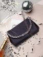 Women Black Toned Embellished Envelope Clutch Online now