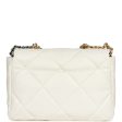 Chanel Large 19 Flap Bag White Lambskin Mixed Metal Hardware Fashion