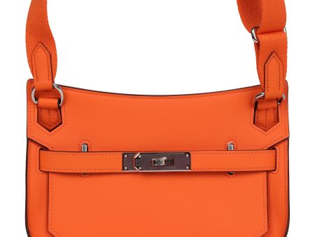 Hermes Mini Jypsiere Orange Minium Swift Palladium Hardware For Sale