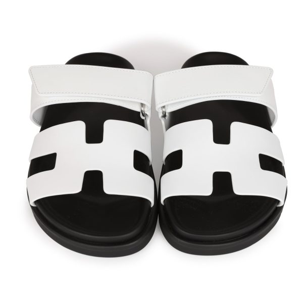 Hermes Chypre Sandals White Palladium Hardware 35.5 EU Online Sale