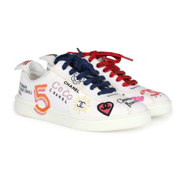 Chanel x Pharrell White Multi-Color Canvas Sneakers 35.5 EU Sale