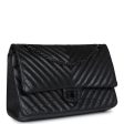 Chanel Medium Chevron Reissue 226 2.55 Flap Bag So Black Aged Calfskin Black Hardware Cheap