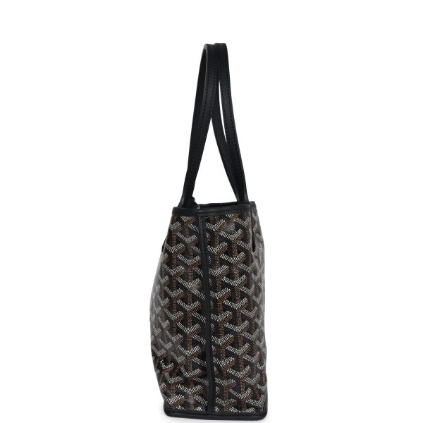 Goyard Goyardine Anjou Black Mini Bag Palladium Hardware Online Hot Sale