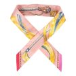 Hermes  Cavalcades  Rose Poudre Multi Silk Twilly Pair Online now