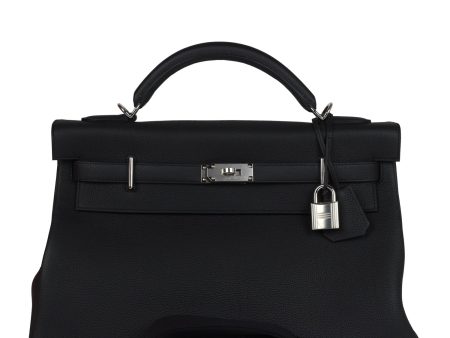 Hermes Kelly 42 Maxi Black Togo Palladium Hardware For Cheap