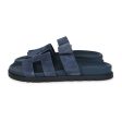 Hermes Chypre Techno Sandals Bleu Celeste Suede Palladium Hardware 37 EU For Cheap