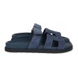 Hermes Chypre Techno Sandals Bleu Celeste Suede Palladium Hardware 37 EU For Cheap