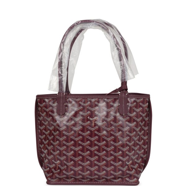 Goyard Goyardine Burgundy Anjou Mini Bag Palladium Hardware Online now