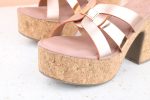 Women Rose Gold Embellished Platform Heels Hot on Sale