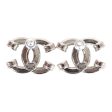 Chanel CC Crystal Stud Earrings Silver Hardware Online Hot Sale