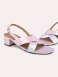 Women Pink-Toned Iridescent Effect Colourblocked Block Heels Online