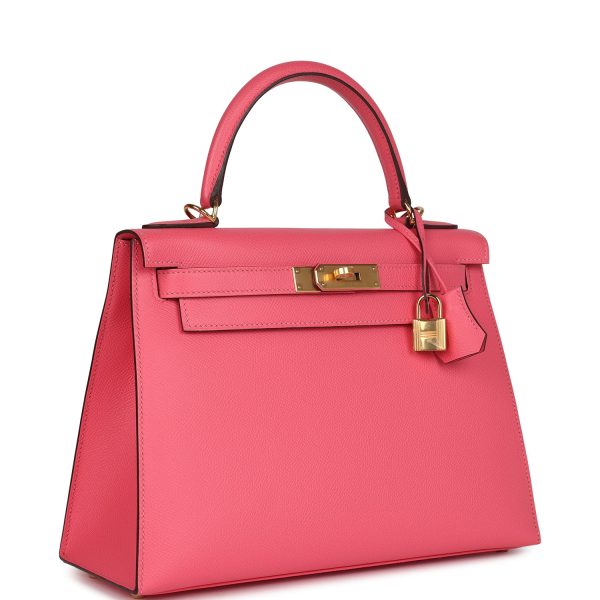 Hermes Kelly Sellier 28 Rose Azalee Epsom Gold Hardware Supply