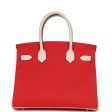 Hermes Special Order (HSS) Birkin 30 Rouge de Coeur and Craie Epsom Brushed Gold Hardware Supply