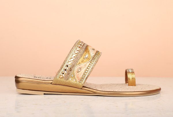 Women Antique Embellished One Toe Wedges Online now