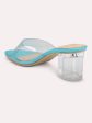 Women Blue-Toned & Transparent Block Sandals For Sale