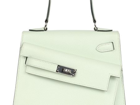 Hermes Kelly Sellier en Desordre 20 Vert Fizz Epsom Palladium Hardware Fashion