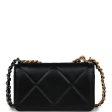 Chanel 19 Chain Clutch Bag Black Lambskin Mixed Hardware For Cheap