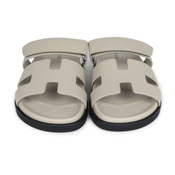 Hermes Chypre Techno Sandals Beige Esquisse Calfskin Palladium Hardware 40 EU Online Sale