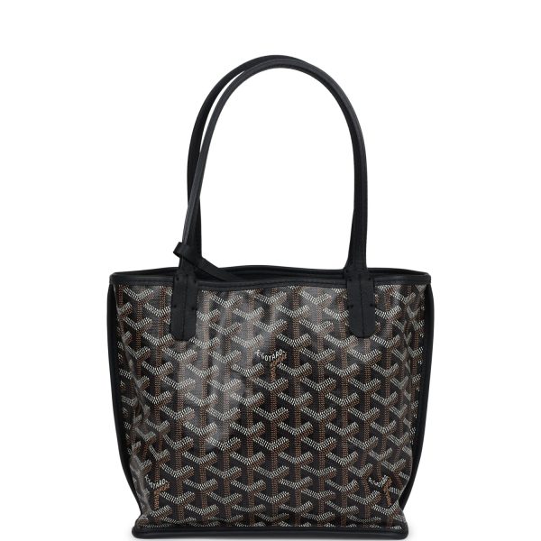 Goyard Goyardine Anjou Black Mini Bag Palladium Hardware Online Hot Sale