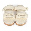 Chanel Rope Sandals White Lambskin Gold Hardware  41 EU Discount