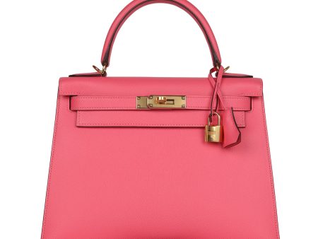 Hermes Kelly Sellier 28 Rose Azalee Epsom Gold Hardware Supply