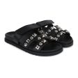 Hermes Chypre Techno Sandals Black Studded Calfskin Palladium Hardware 37.5 EU Discount