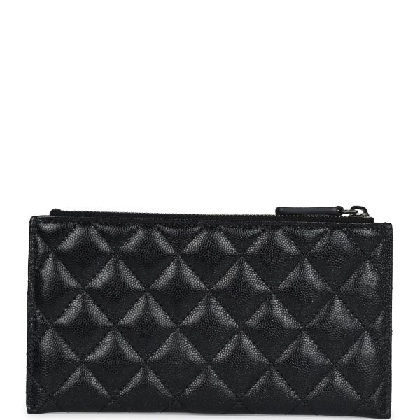 Chanel Classic Long Zipped Pouch Iridescent Black Caviar Ruthenium Hardware Online