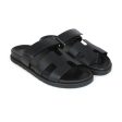 Hermes Chypre Sandals Black Calfskin 39 Sale