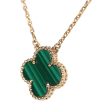 Van Cleef & Arpels Vintage Alhambra Motif Pendant Necklace Malachite 18K Yellow Gold Sale