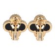 Van Cleef & Arpels Vintage Alhambra Onyx Earrings 18K Gold For Sale