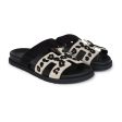 Hermes Chypre Techno Sandal Beige Esquisse and Black Tufted Suede Palladium Hardware 37 EU Cheap