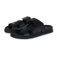 Hermes Chypre Techno Sandals Black Calfskin Palladium Hardware 38 EU For Cheap