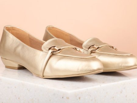 Women Gold Solid Block Pumps Online