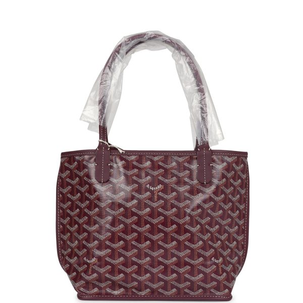 Goyard Goyardine Burgundy Anjou Mini Bag Palladium Hardware Online now