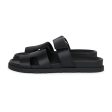 Hermes Chypre Techno Sandals Black Calfskin Palladium Hardware 38 EU For Cheap