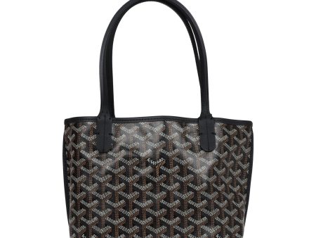 Goyard Goyardine Anjou Black Mini Bag Palladium Hardware Online Hot Sale