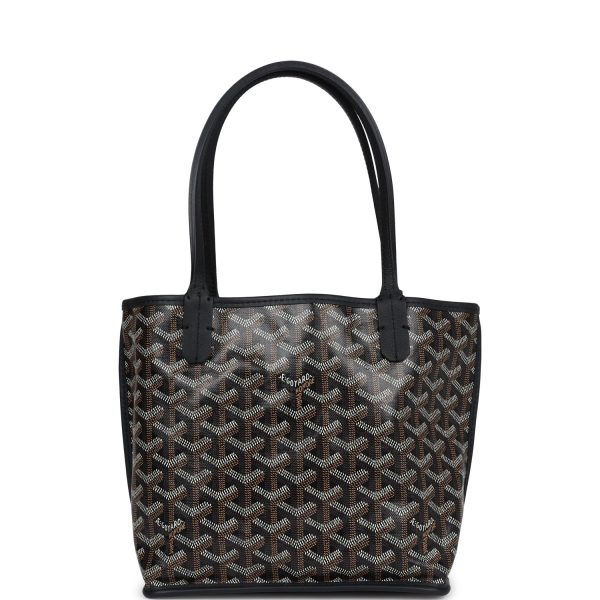 Goyard Goyardine Anjou Black Mini Bag Palladium Hardware Online Hot Sale