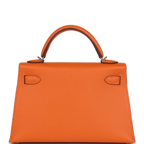 Hermes Kelly Sellier 20 Orange Epsom Electrum Hardware For Sale