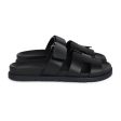 Hermes Chypre Techno Sandals Black Calfskin Palladium Hardware 38.5 EU Supply