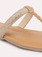 Women Beige Textured Embellished Open Toe flats Online Hot Sale