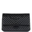 Chanel Medium Chevron Reissue 226 2.55 Flap Bag So Black Aged Calfskin Black Hardware Cheap