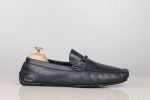 Driving Casual Leather Shoes-Navy Cheap