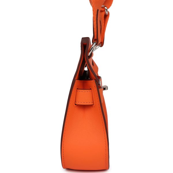 Hermes Mini Jypsiere Orange Minium Swift Palladium Hardware For Sale