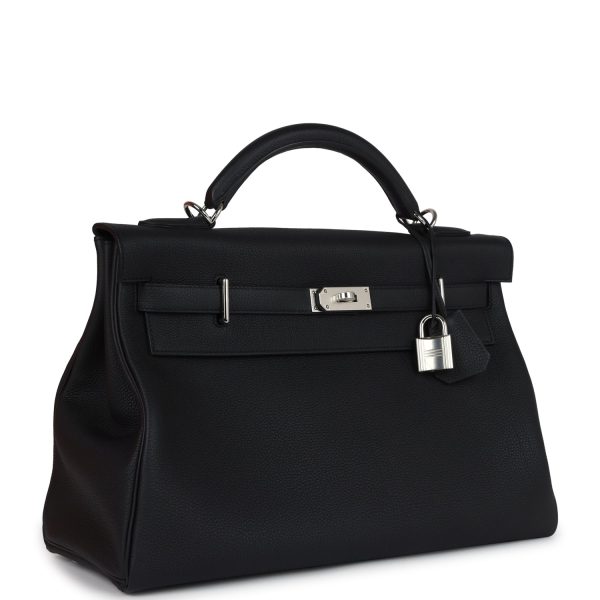 Hermes Kelly 42 Maxi Black Togo Palladium Hardware For Cheap