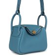 Hermes Mini Lindy Blue Jean Clemence Gold Hardware Online