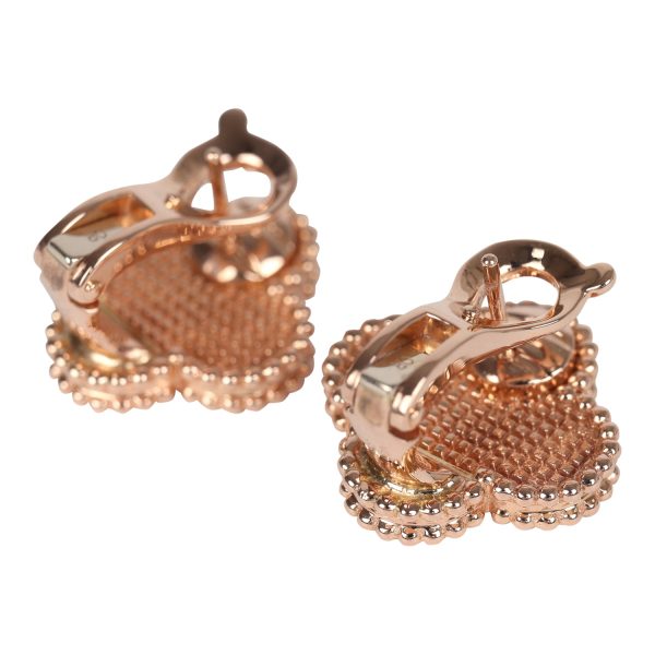 Van Cleef & Arpels Vintage Alhambra Motif Earrings 18K Rose Gold Hardware Online now