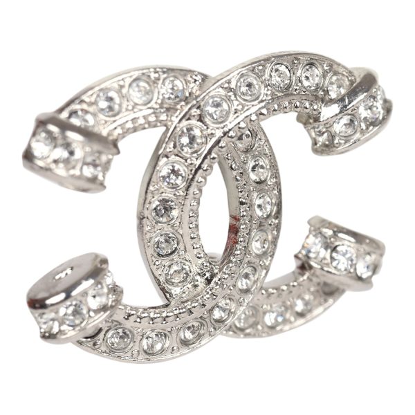 Chanel CC Crystal Stud Earrings Silver Hardware Online Hot Sale