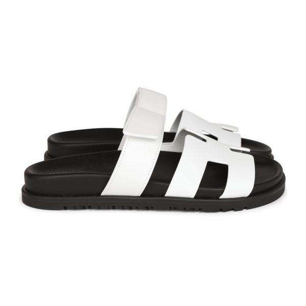 Hermes Chypre Sandals White Palladium Hardware 35.5 EU Online Sale